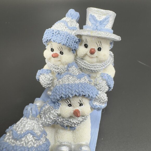 1999 The Encore Group The Sleigh Ride Snow Buddies Resin Figurine Decor Snowman - Picture 8 of 12